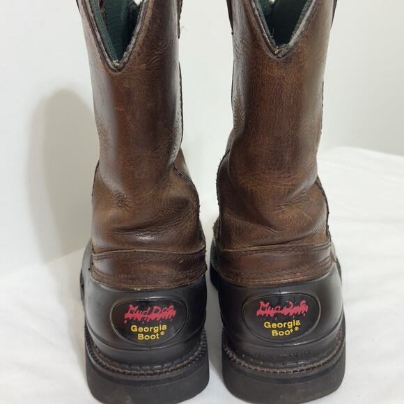 Georgia Boot G3413 Muddog Pull-On Brown Leather Farm & Ranch Work Boots 9M main image 11